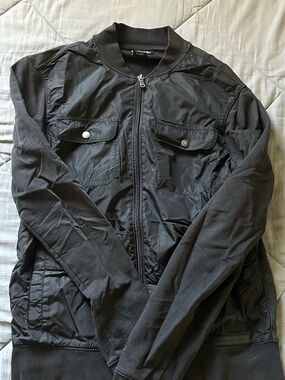 Unisex Michael Kors Black Bomber Jacket - Lightweight Zip Front